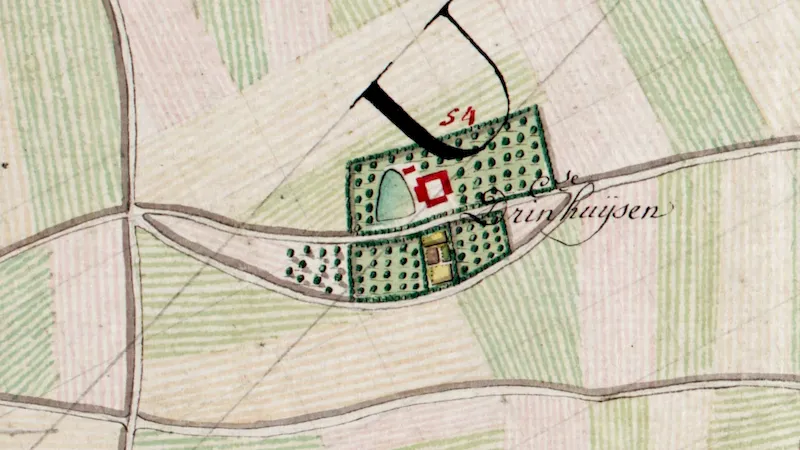 Close-up of Drinhausen - Ferraris map (c. 1770)