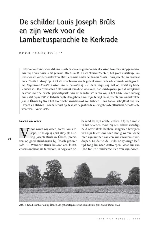 Frank Pohle, 2008 publication on Louis Joseph Brüls