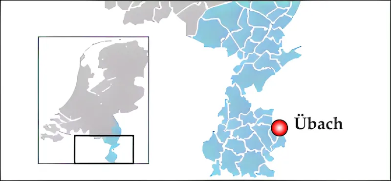 Map and location Ubach in Limburg, Netherlands